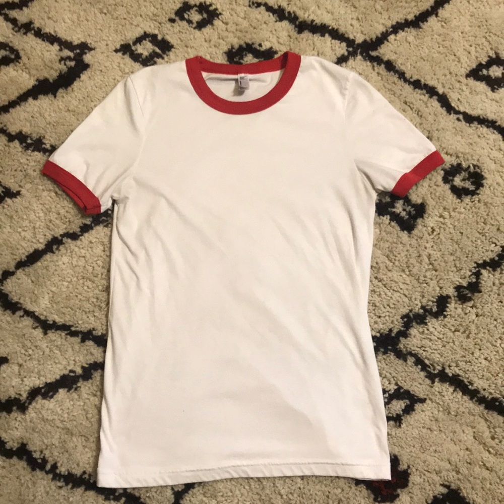 American Apparel size small white t shirt